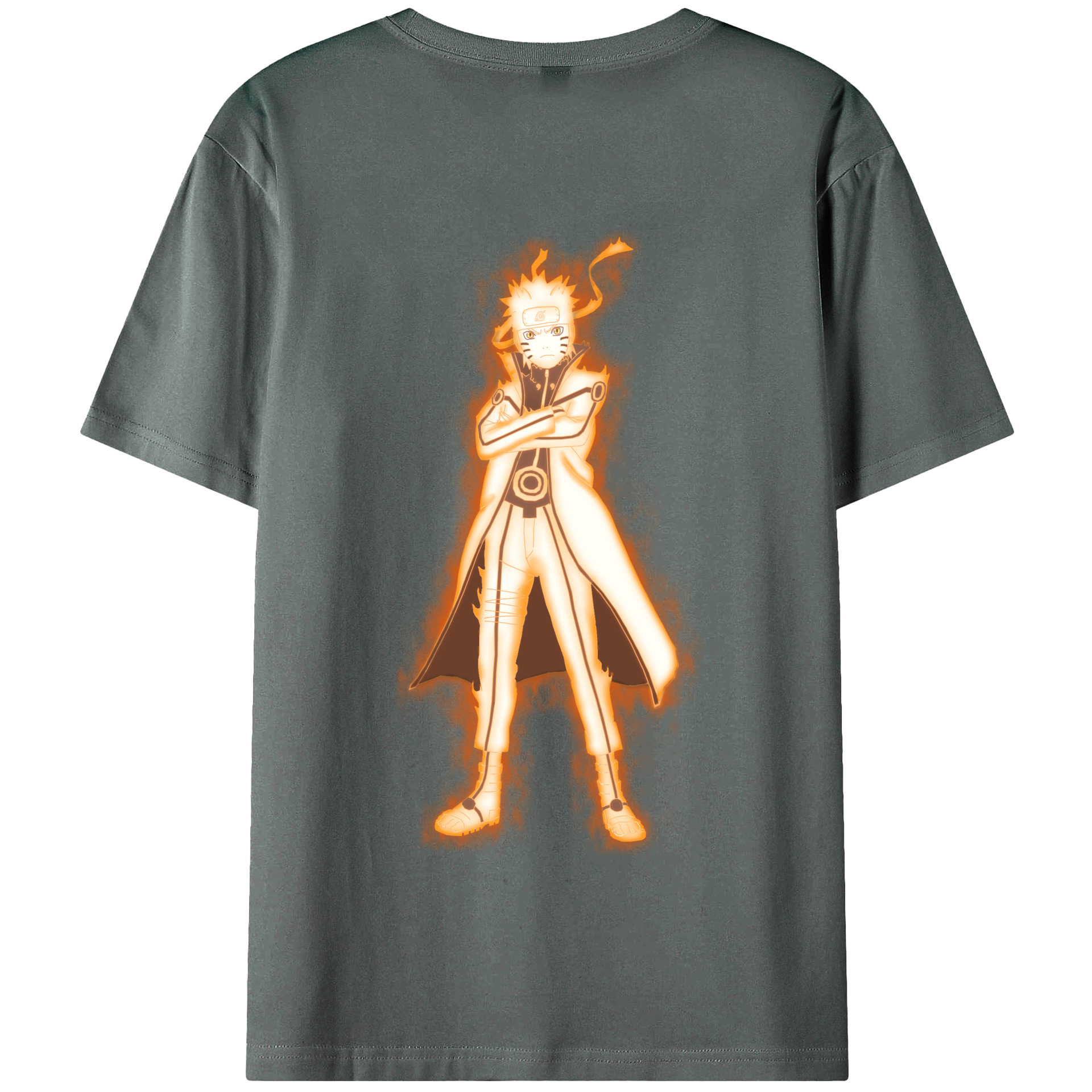 （画像用） NARUTO -ナルト- うずまき ナルト Uzumaki Naruto 綿100％半袖Tシャツ（背面プリント）